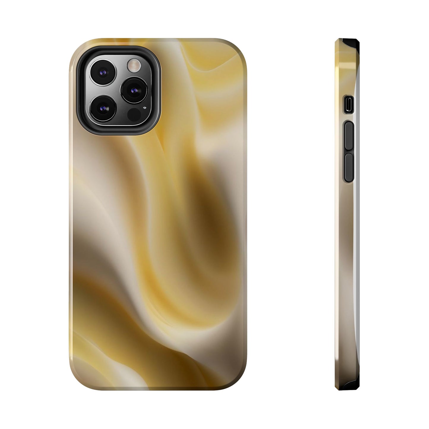 Gold Marble Tough Phone Case — Protective iPhone Case with Elegant Swirl Design