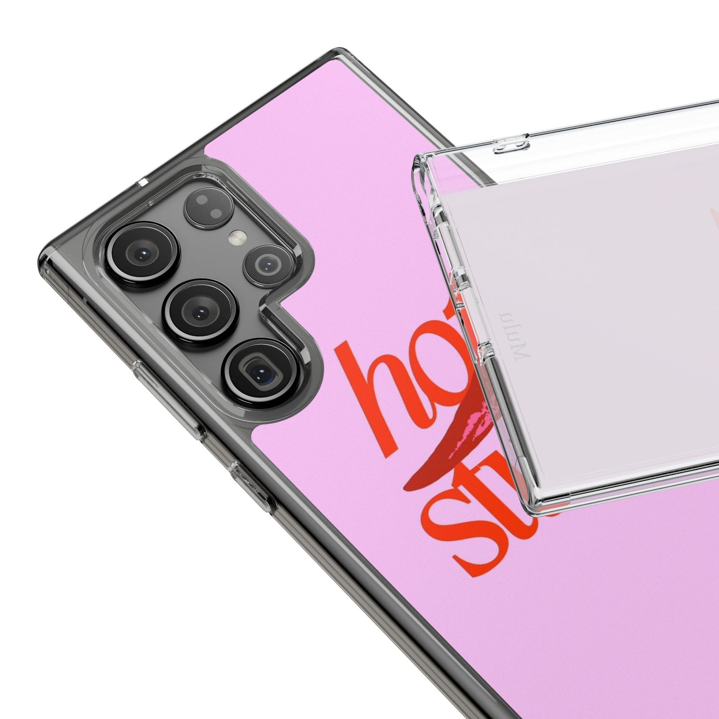 Hot Stuff Clear Impact Phone Case — Pink Retro Typography iPhone Cover