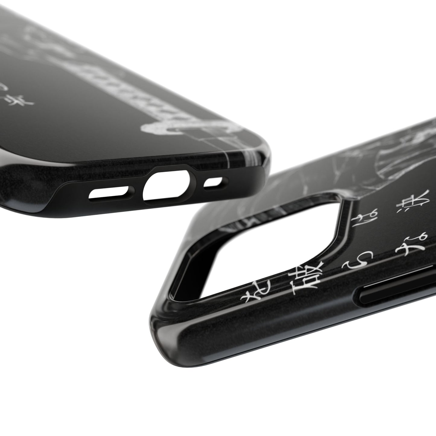Samurai Vow Tough Phone Case — Black Katana Design with Japanese Text