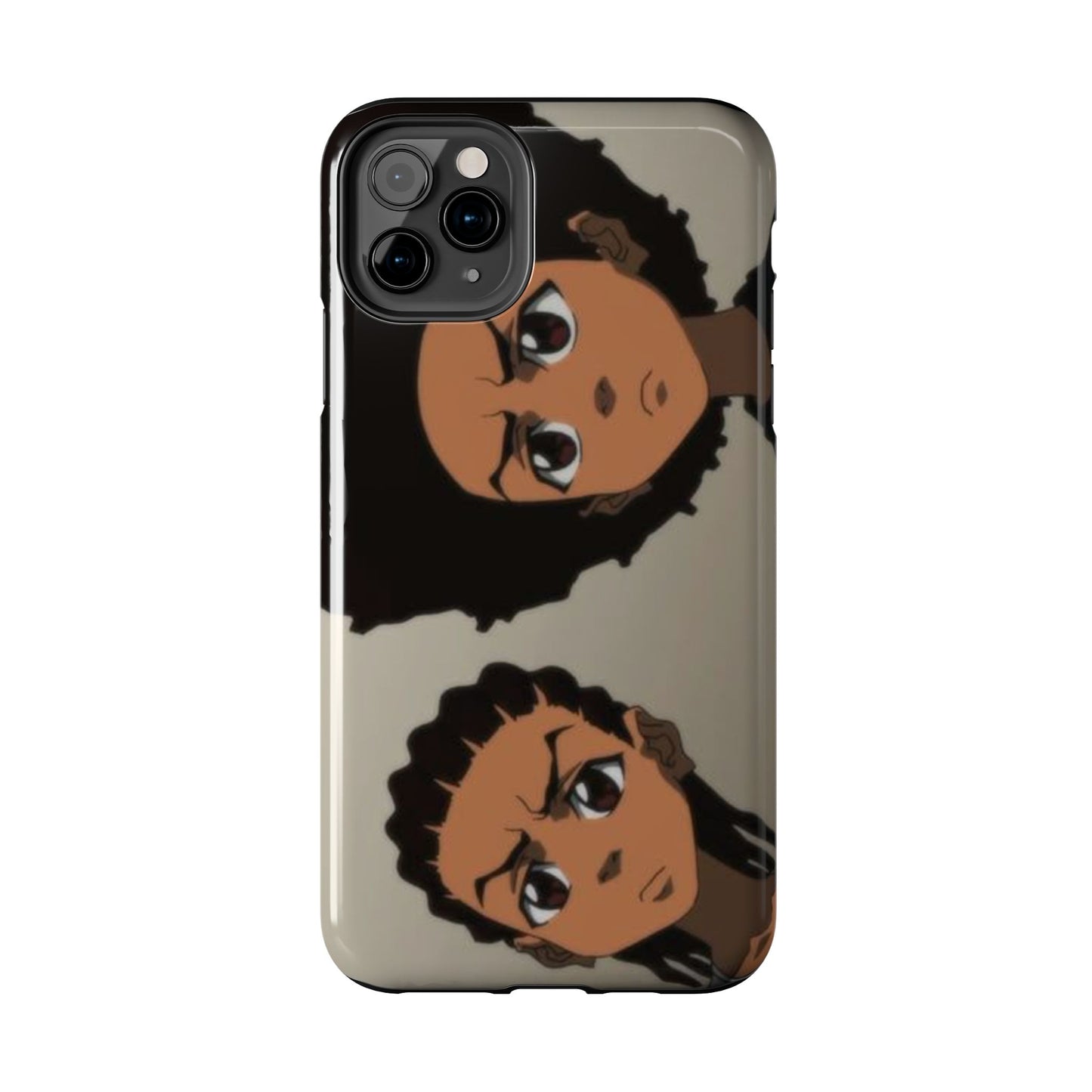 Tough Phone Case — Afro Anime Duo Face Design, Protective Shockproof Cover