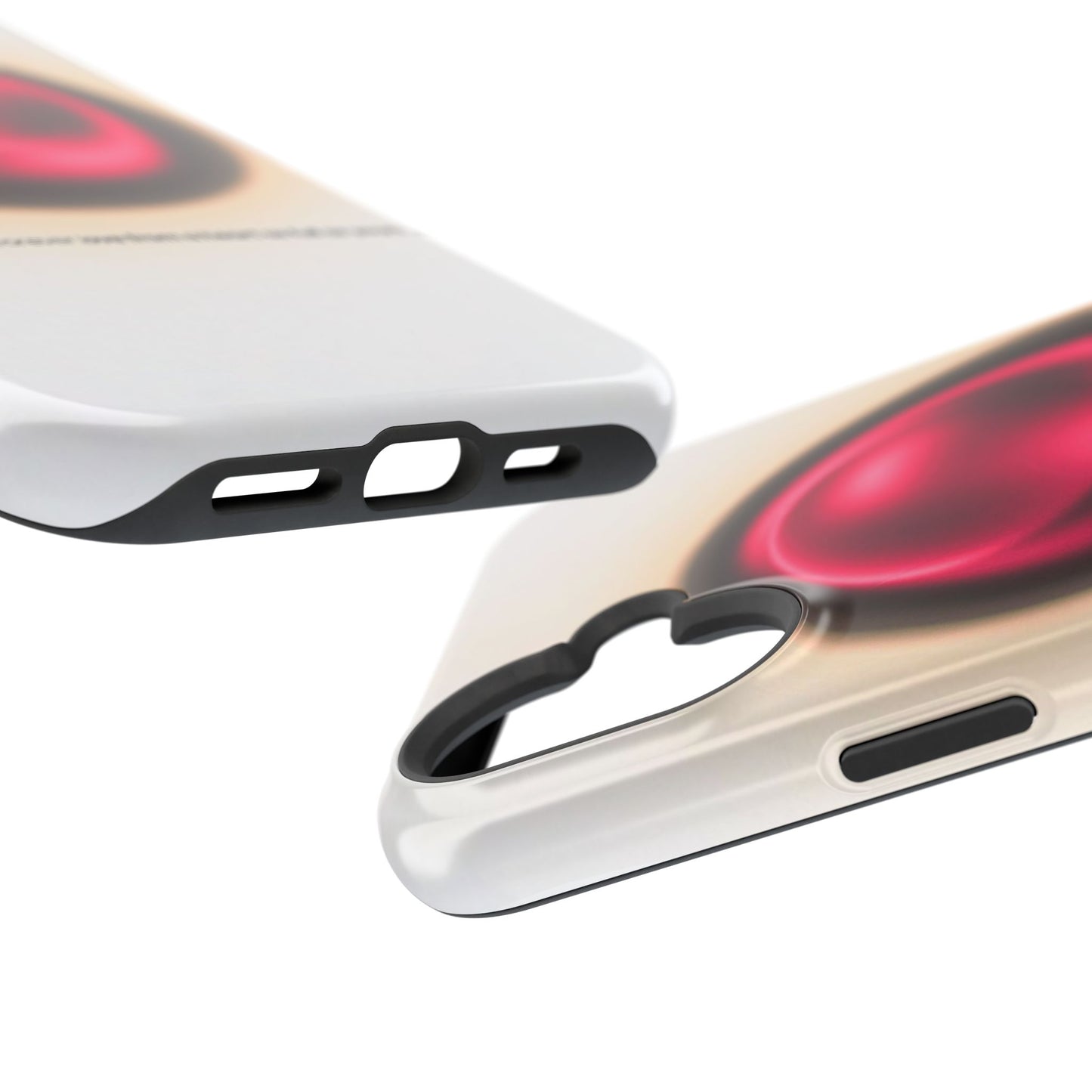 Protective Phone Case — Red Pearl Heart Design with 'You deserve a forever love' Text
