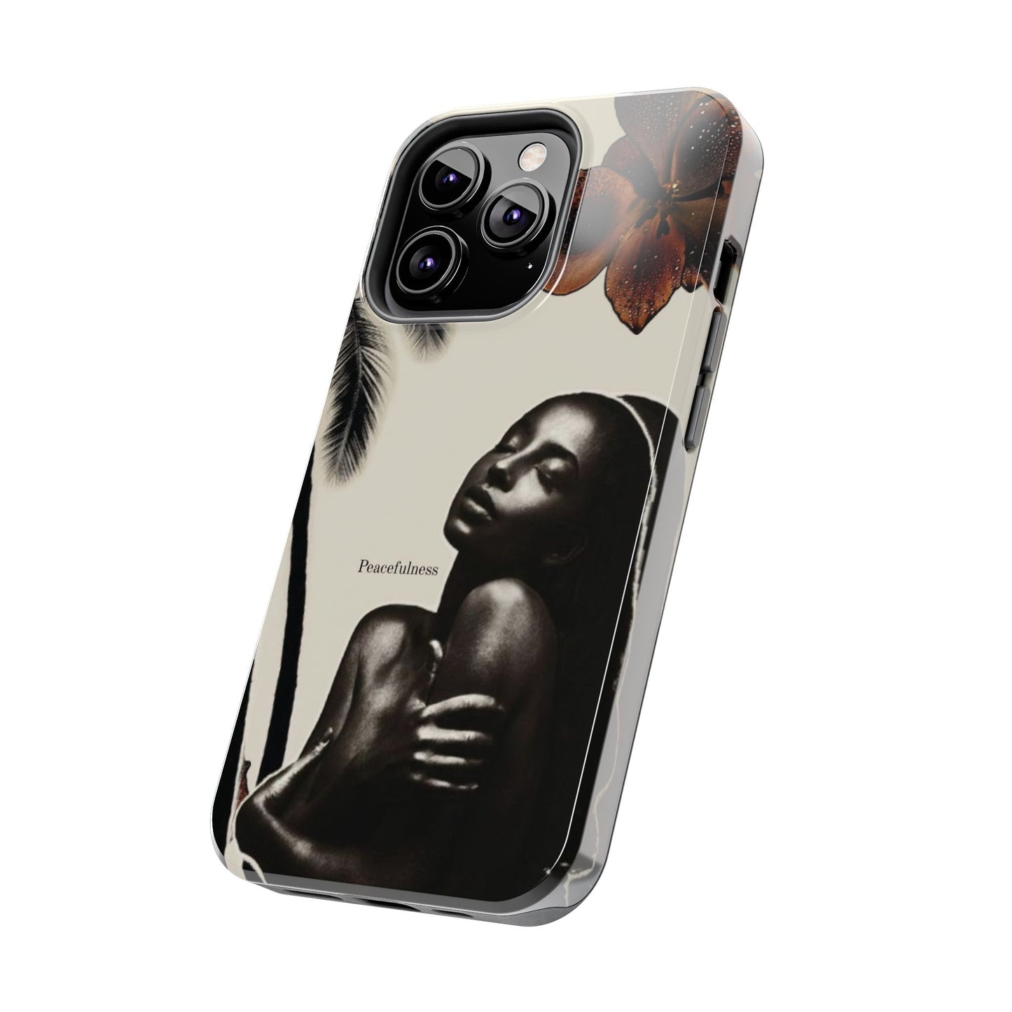 Tough Phone Case — "Peacefulness" Artistic Black Woman Floral Design