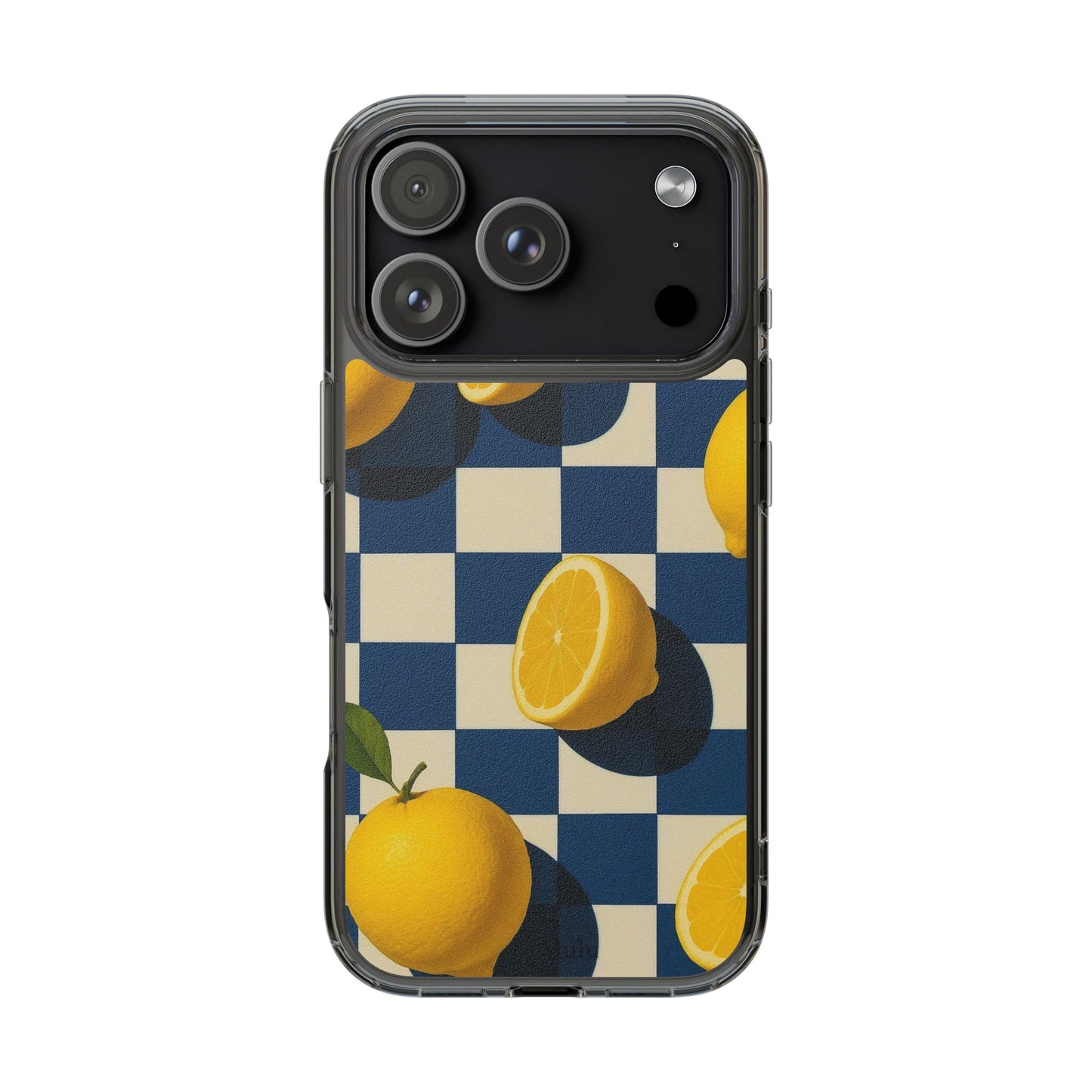 Clear Impact-Resistant Case — Retro Checkered Lemons Phone Case