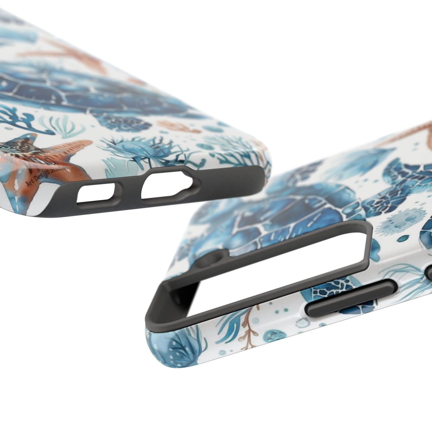 Sea Turtle Tough Phone Case — Blue Ocean Marine Life Protective Cover