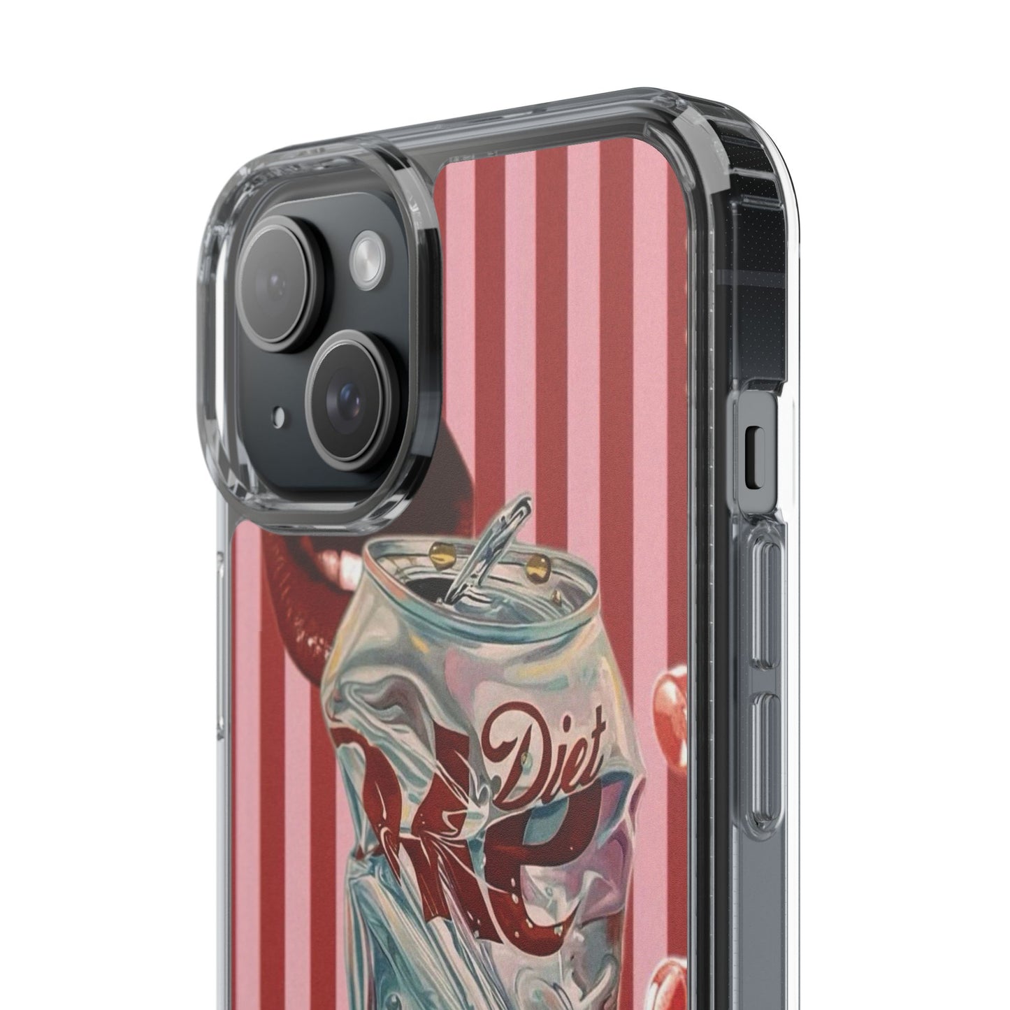 Diet Cola Crush Clear Phone Case – Retro Soda Pop Design