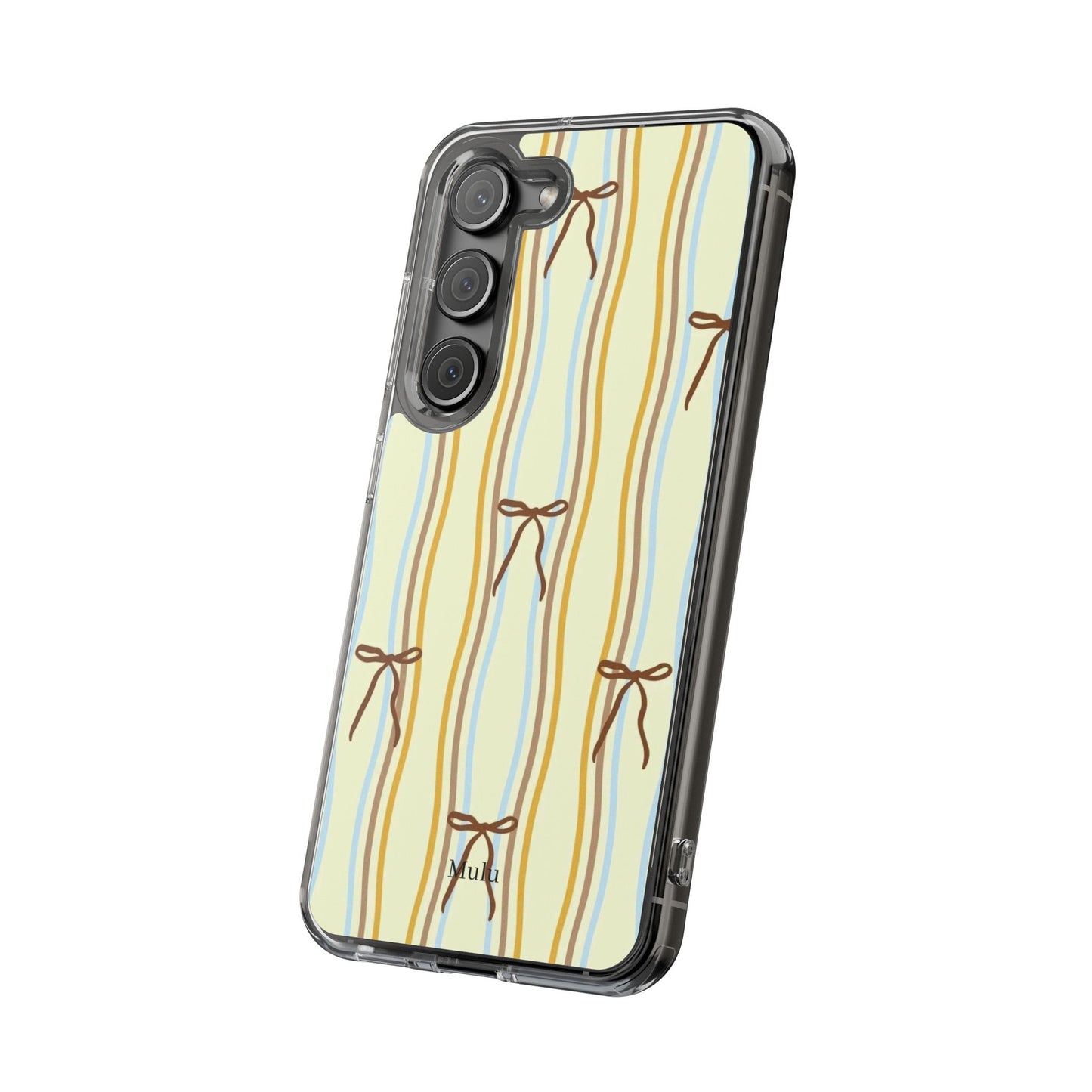 Ballet Ribbon Stripe Clear Impact Phone Case — Pastel Yellow Protective Cover