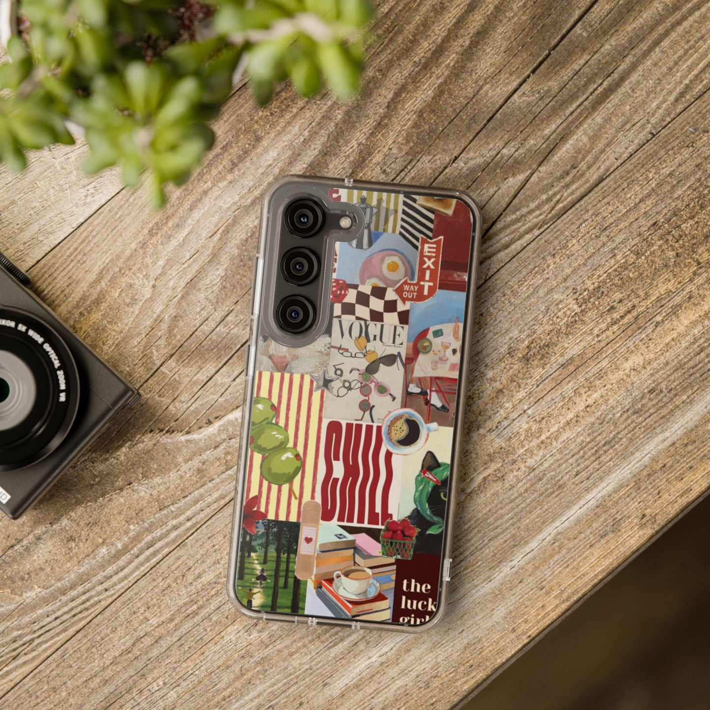 Collage Vintage Aesthetic Clear Impact-Resistant Phone Case