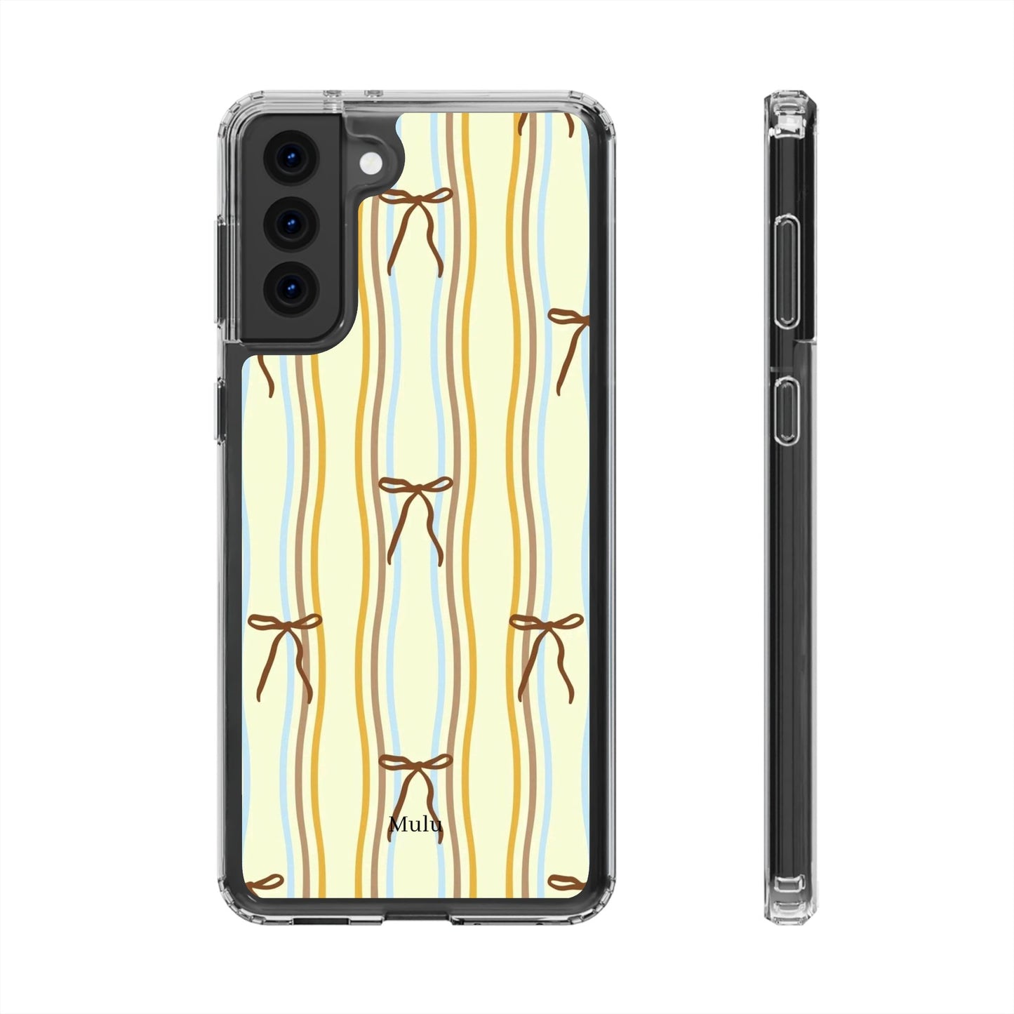 Ballet Ribbon Stripe Clear Impact Phone Case — Pastel Yellow Protective Cover