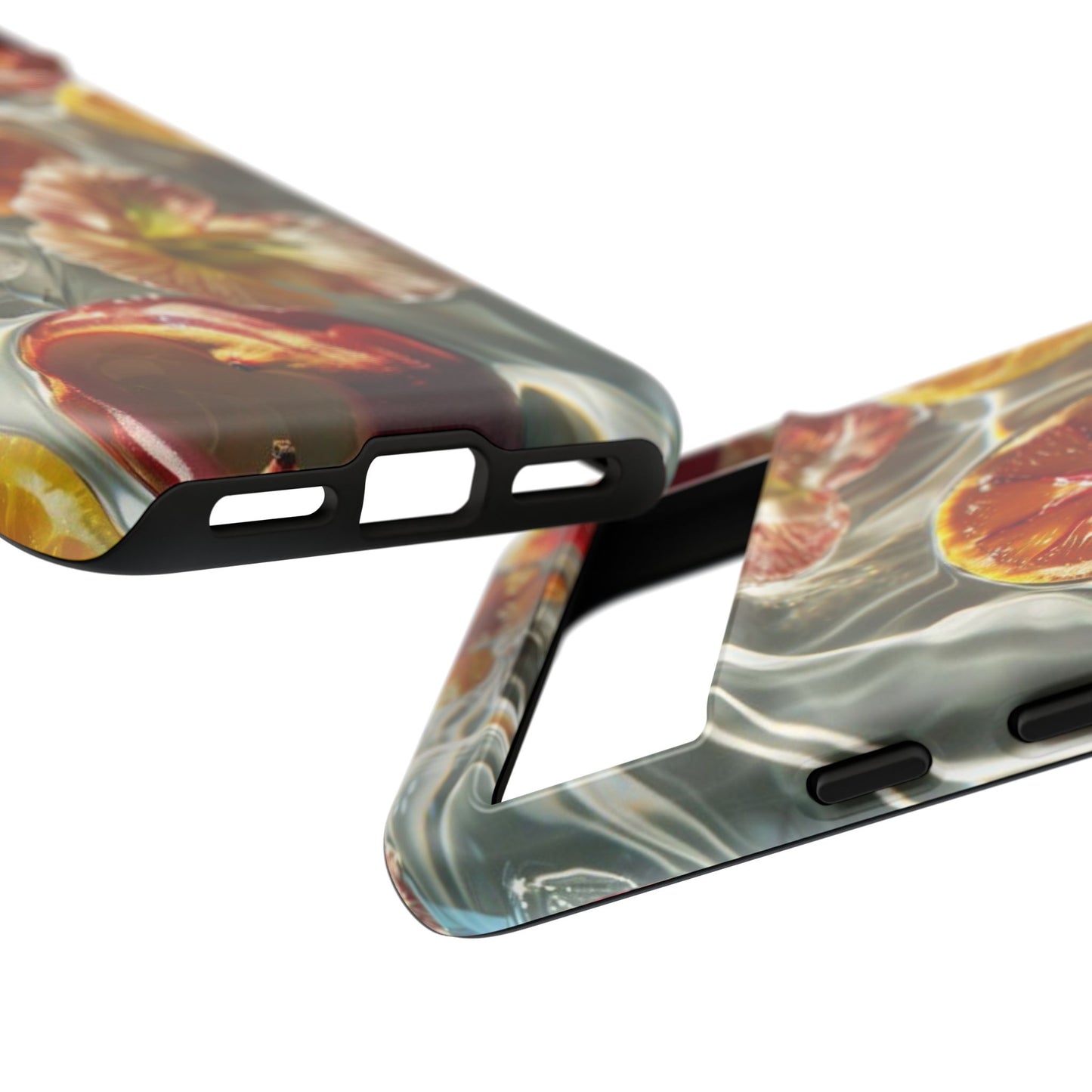 Citrus & Hibiscus Protective Phone Case – Summer Fruit Water Print Tough Case