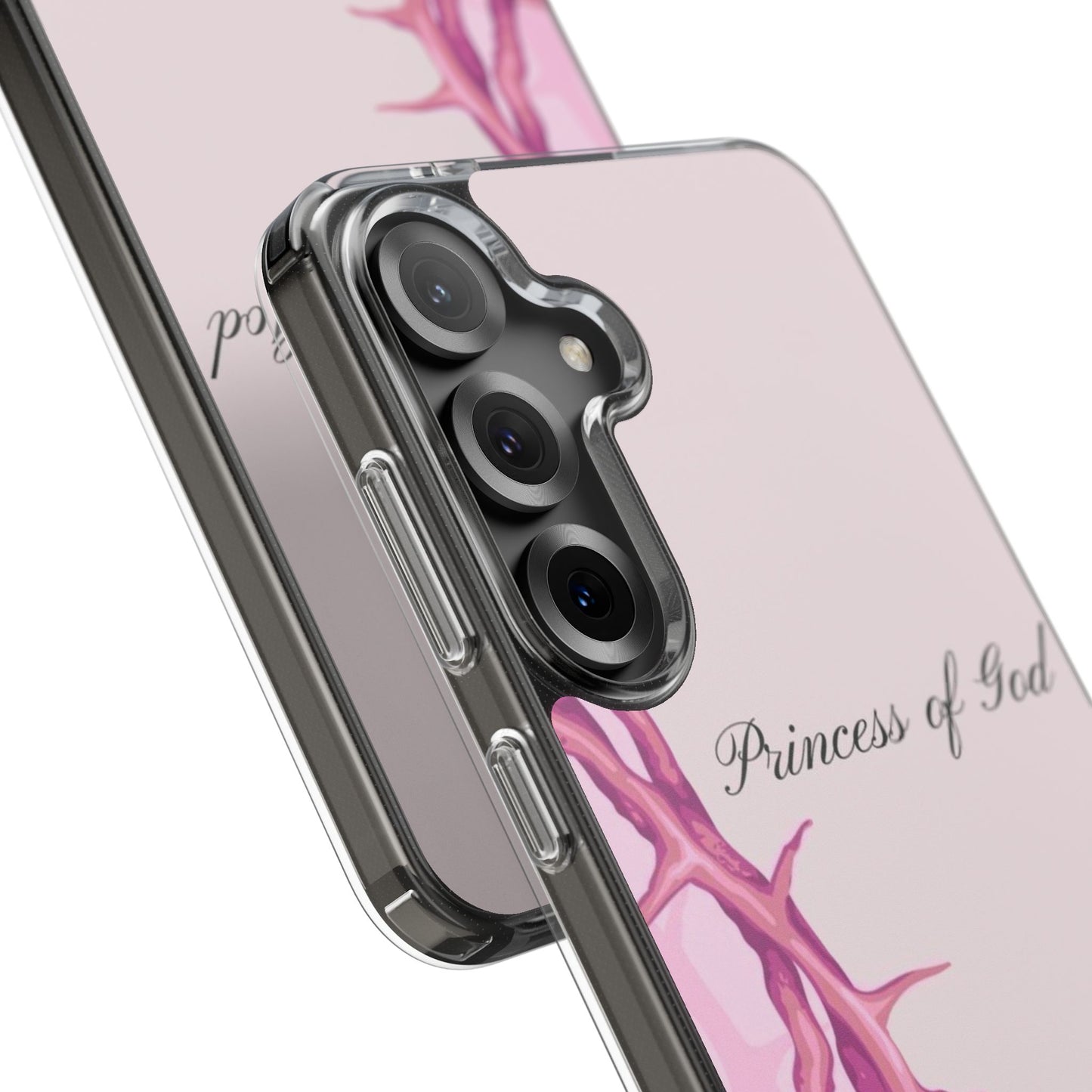 Phone Case — "Princess of God" Pink Crown of Thorns Clear Impact-Resistant Case