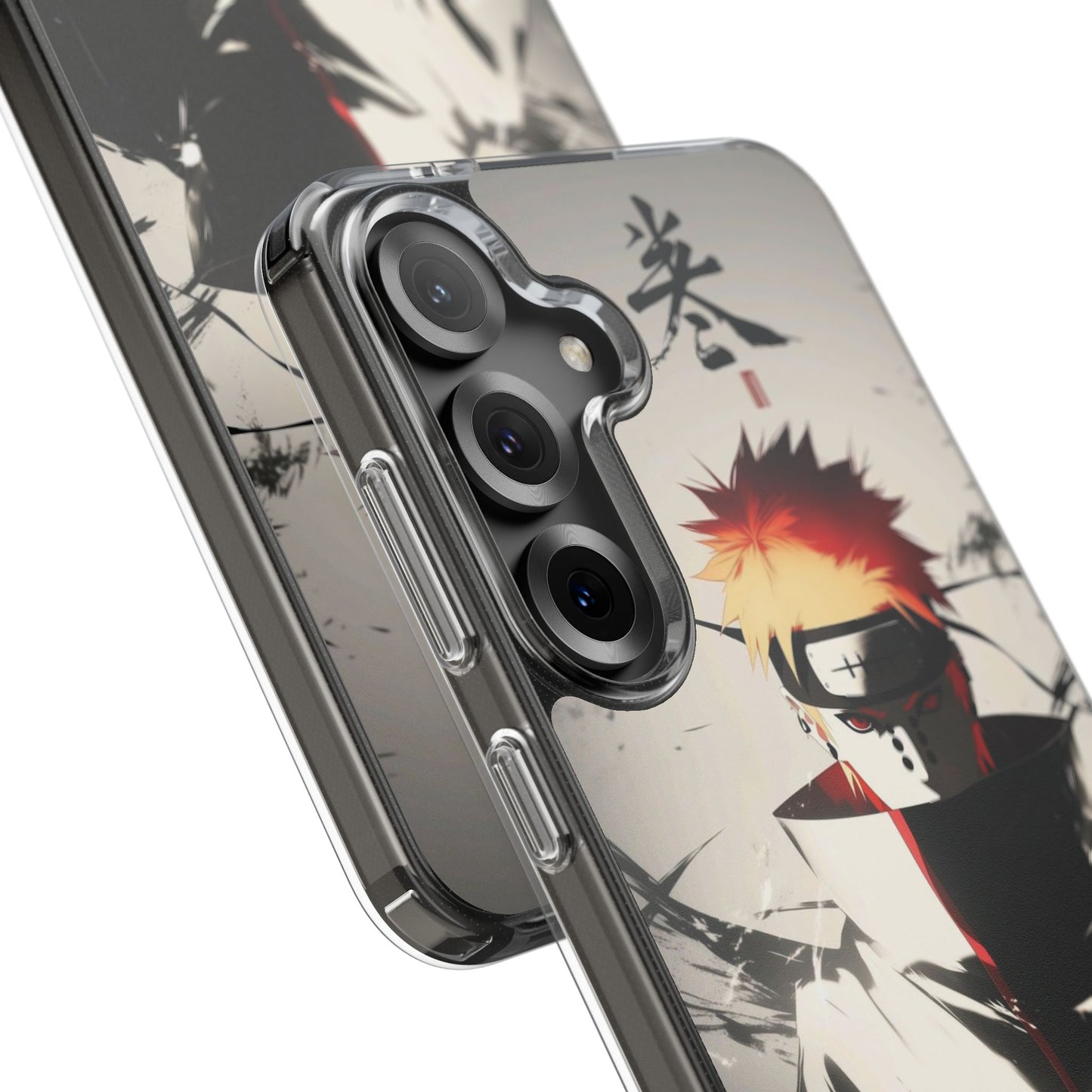 Clear Impact-Resistant Phone Case — Anime Akatsuki Shadow Design