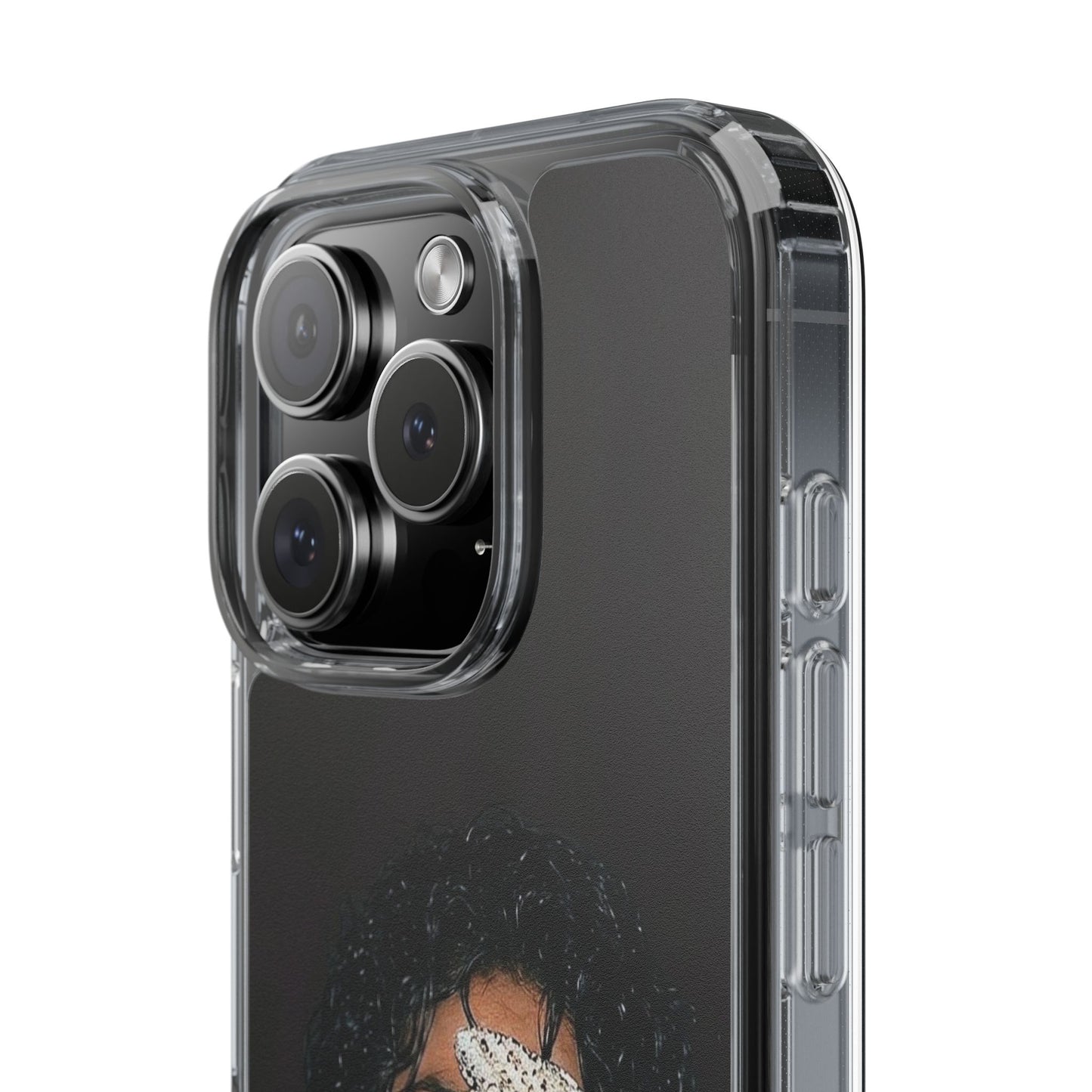 Michael Jackson Smiling Portrait Clear Phone Case — Retro Pop Icon Design