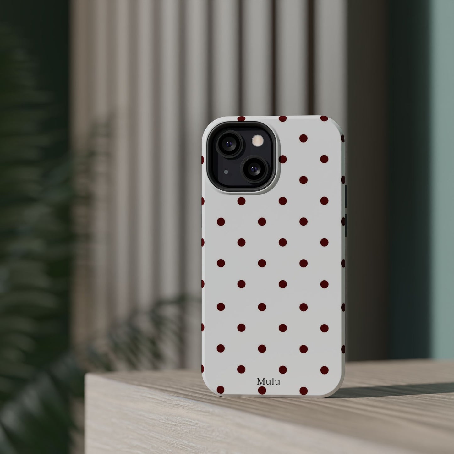 Polka Dot Magnetic Impact-Resistant Phone Case — Red Dots on White
