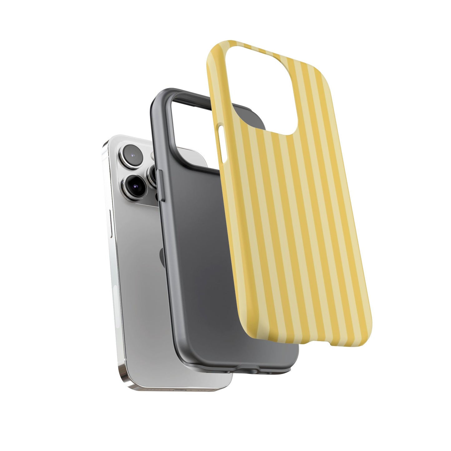 Yellow Stripe Tough Phone Case — Durable Protective iPhone Cover