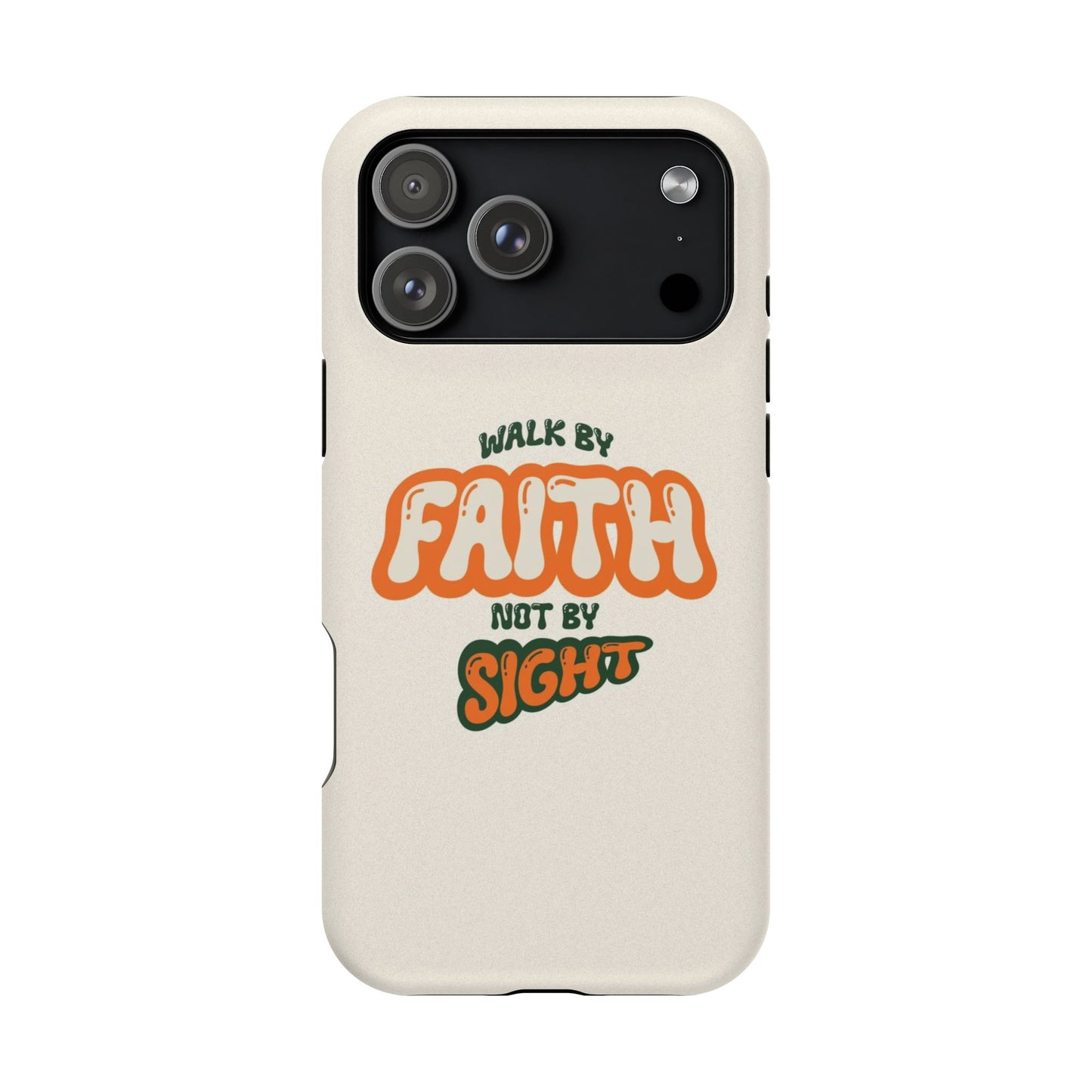 Magnetic Impact-Resistant Case — "Walk by Faith Not by Sight" Inspirational Phone Cover