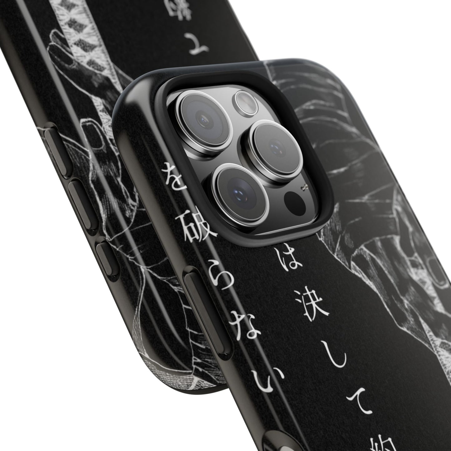 Samurai Vow Tough Phone Case — Black Katana Design with Japanese Text