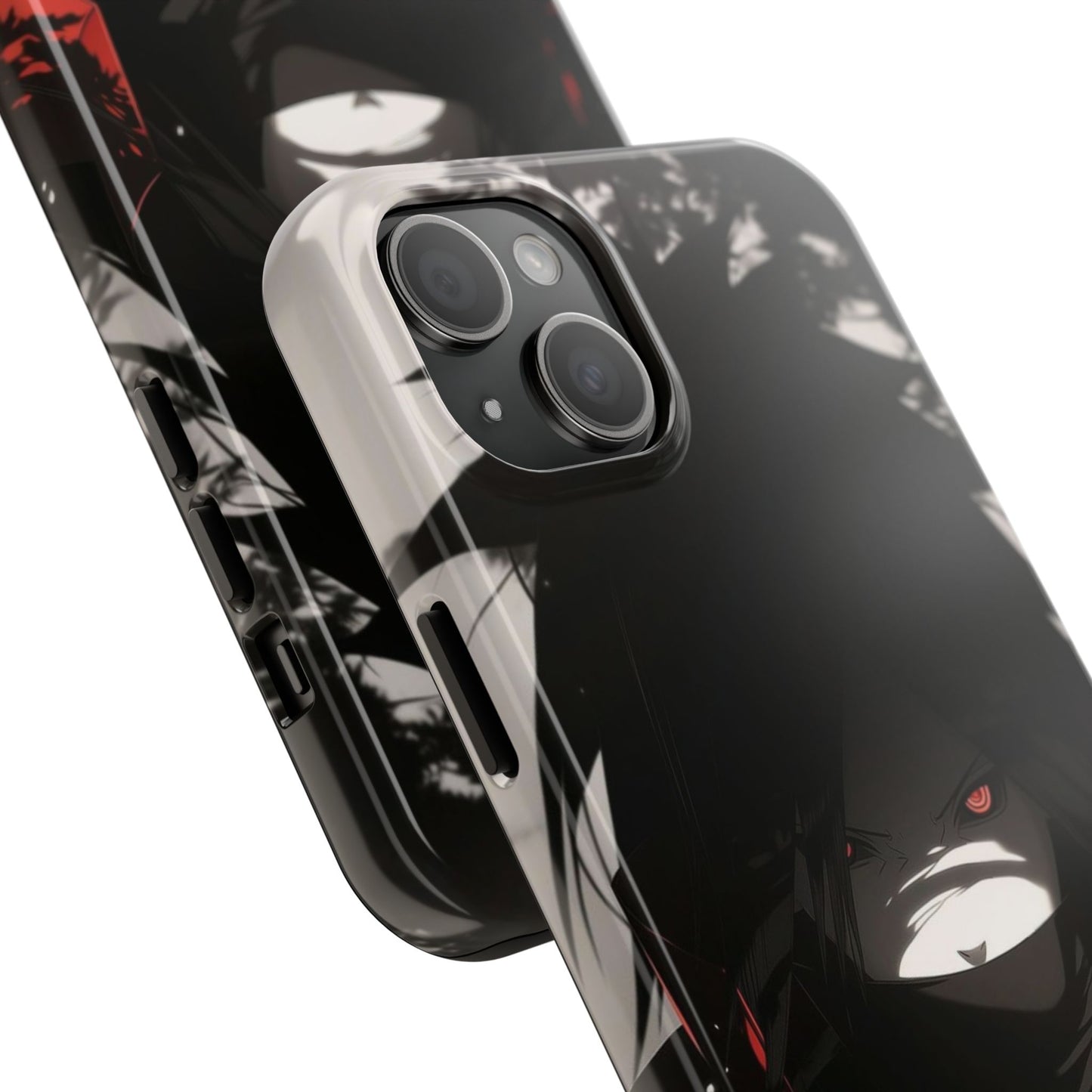 Anime Dark Ninja Phone Case — Red Eye Silhouette Tough Phone Case