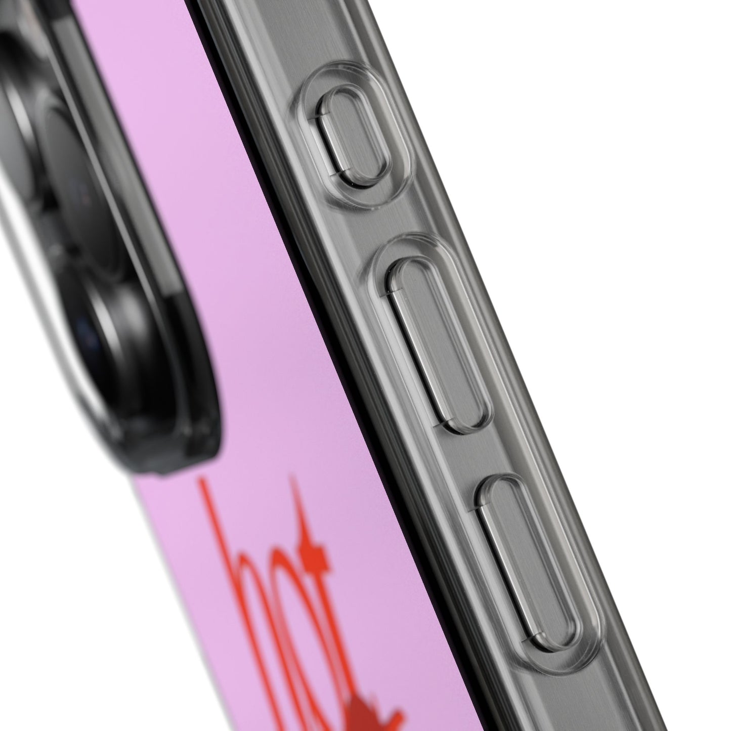 Hot Stuff Clear Impact Phone Case — Pink Retro Typography iPhone Cover