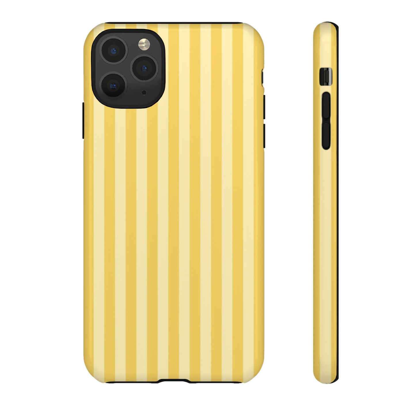 Yellow Stripe Tough Phone Case — Durable Protective iPhone Cover