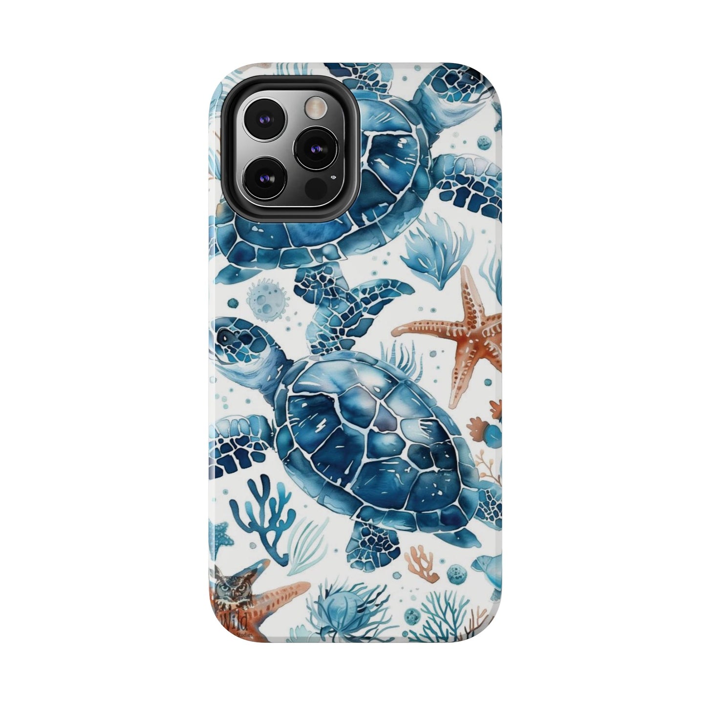 Sea Turtle Tough Phone Case — Blue Ocean Marine Life Protective Cover