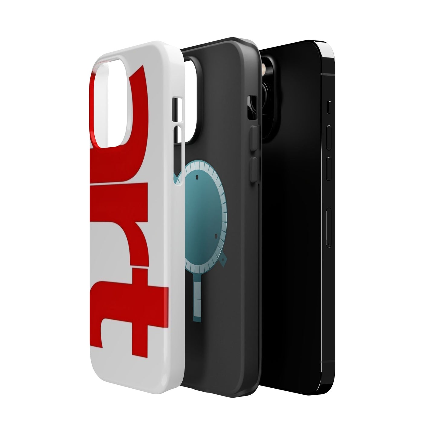 Magnetic Impact-Resistant Phone Case — Bold Red Typographic Design
