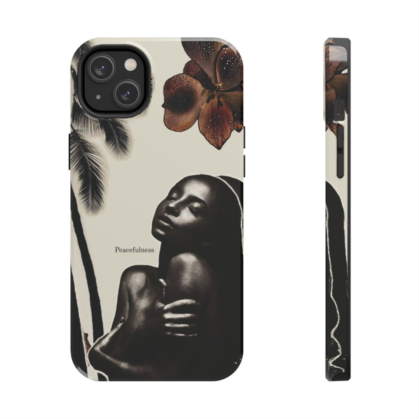Tough Phone Case — "Peacefulness" Artistic Black Woman Floral Design