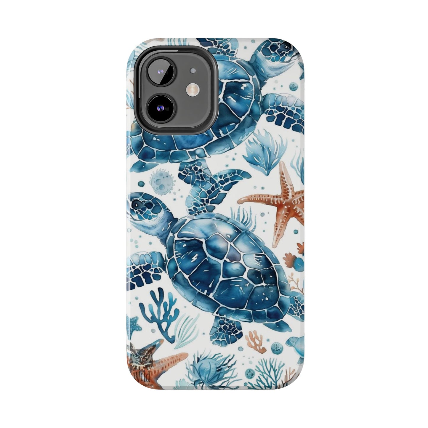 Sea Turtle Tough Phone Case — Blue Ocean Marine Life Protective Cover