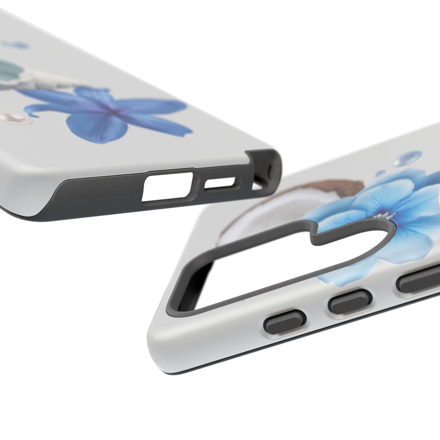 Tropical Blue Floral Phone Case — Coconut, Shell & Starfish Design