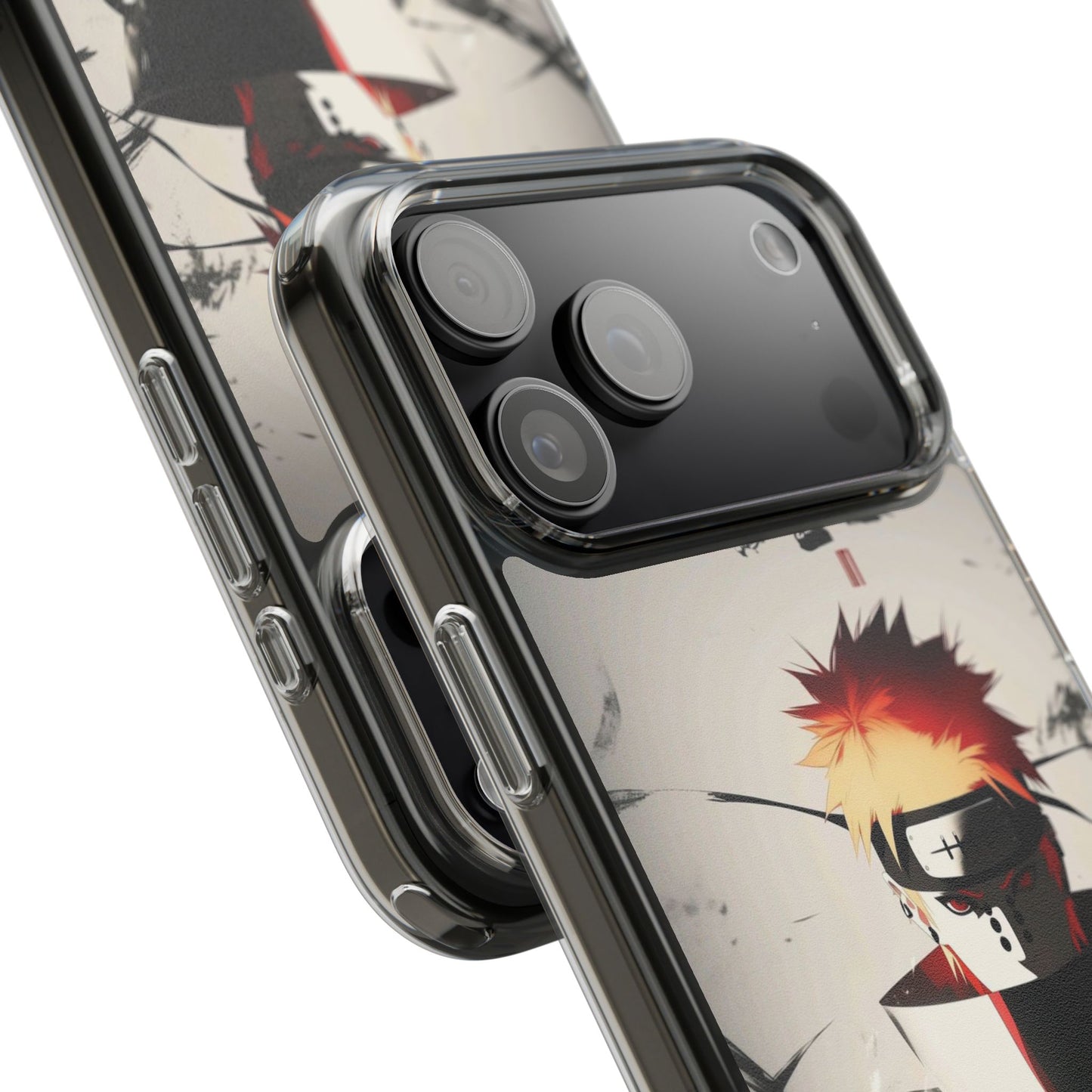 Clear Impact-Resistant Phone Case — Anime Akatsuki Shadow Design