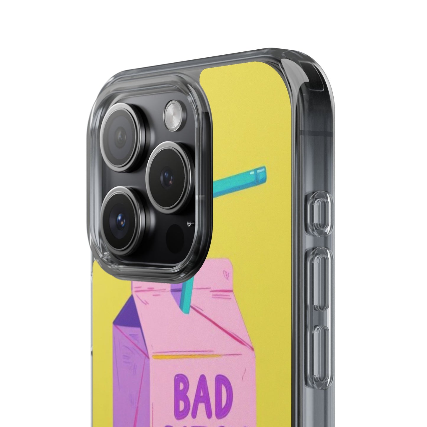 Clear Impact-Resistant Phone Case — "Bad Bitch Juice" Cartoon Juice Box Design