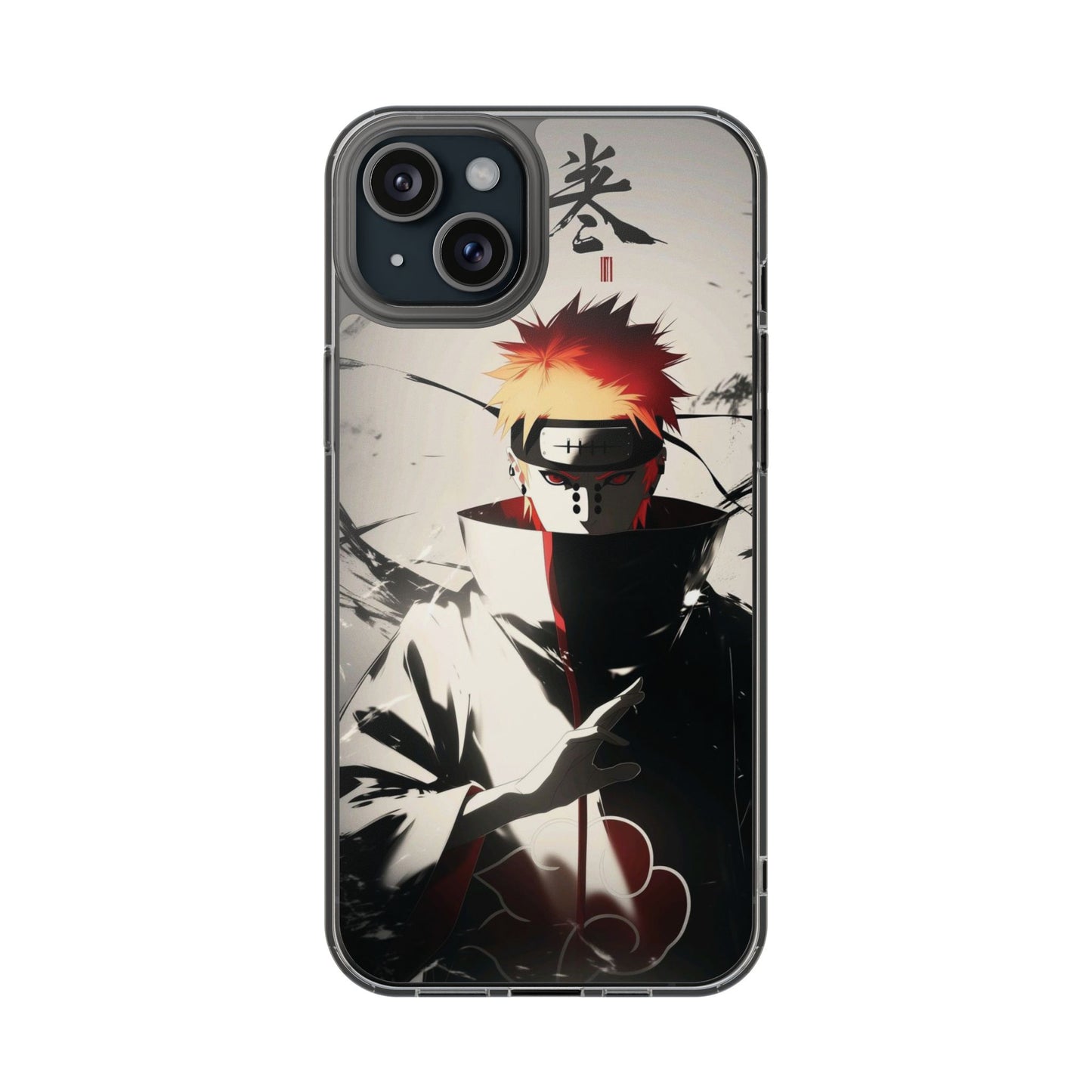 Clear Impact-Resistant Phone Case — Anime Akatsuki Shadow Design
