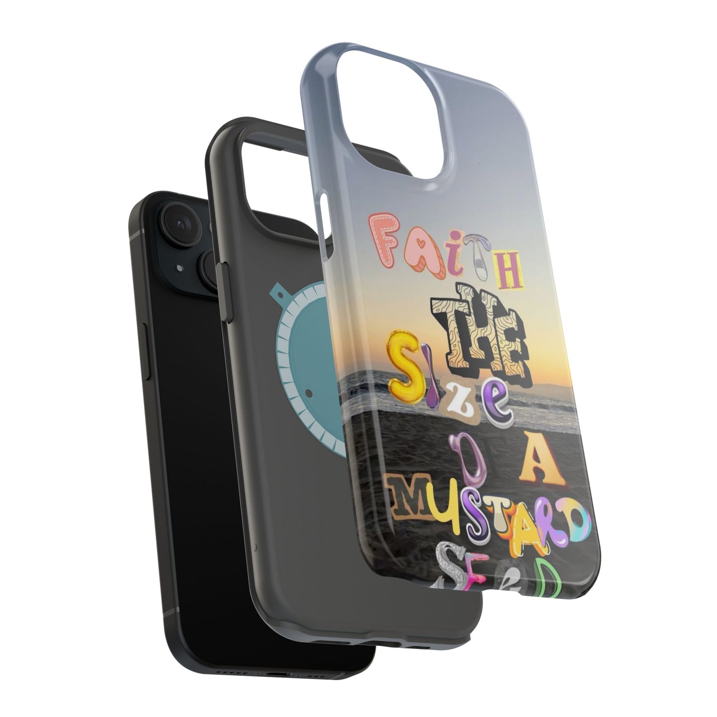 Magnetic Impact-Resistant Phone Case — "Faith the Size of a Mustard Seed" Sunset Design