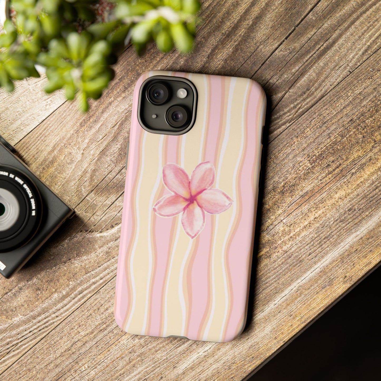 Pink Plumeria Phone Case - Tropical Floral Tough Phone Case