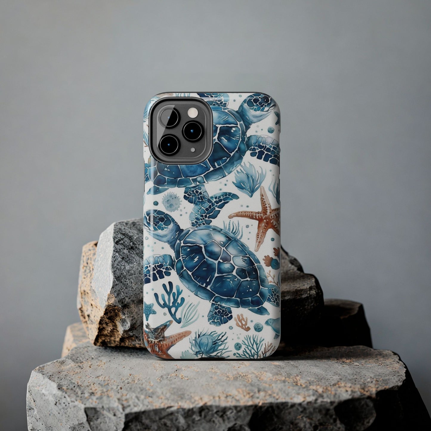 Sea Turtle Tough Phone Case — Blue Ocean Marine Life Protective Cover