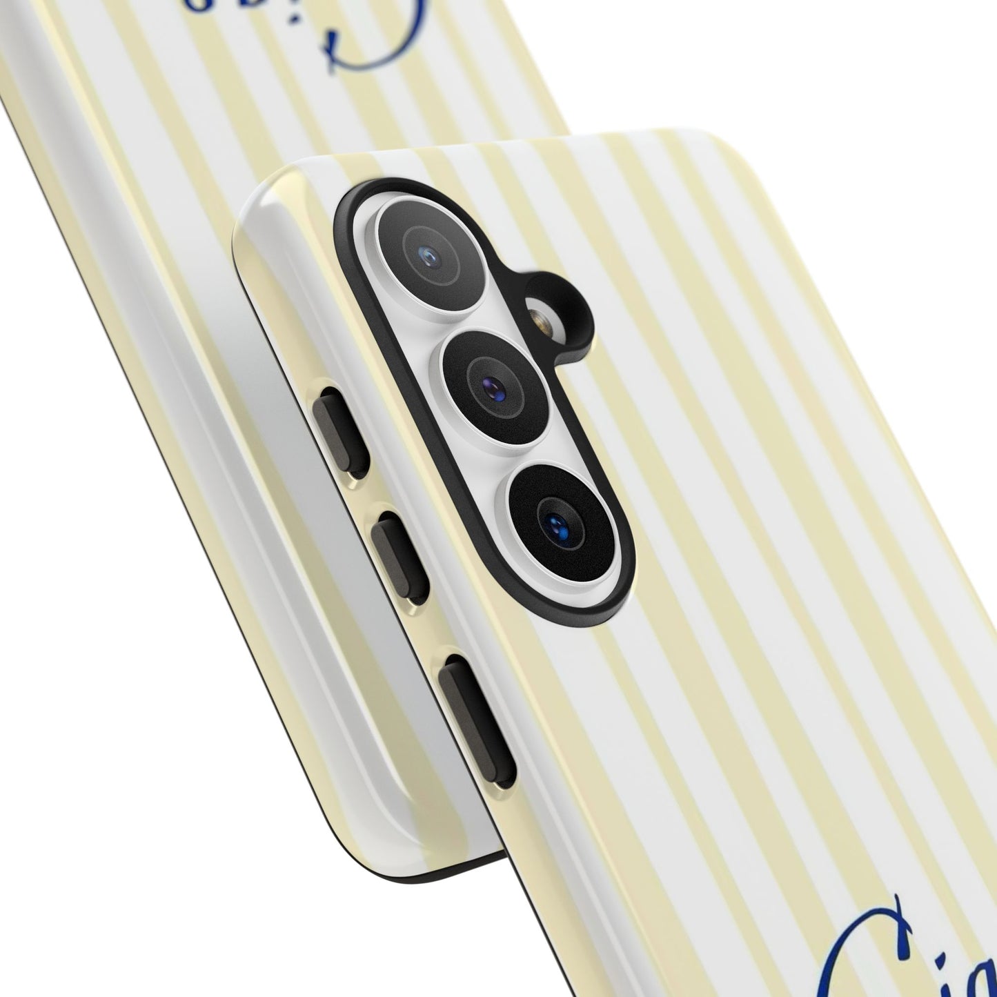 Ciao Bella Phone Case – Striped Elegant Italian Script Protective Cover