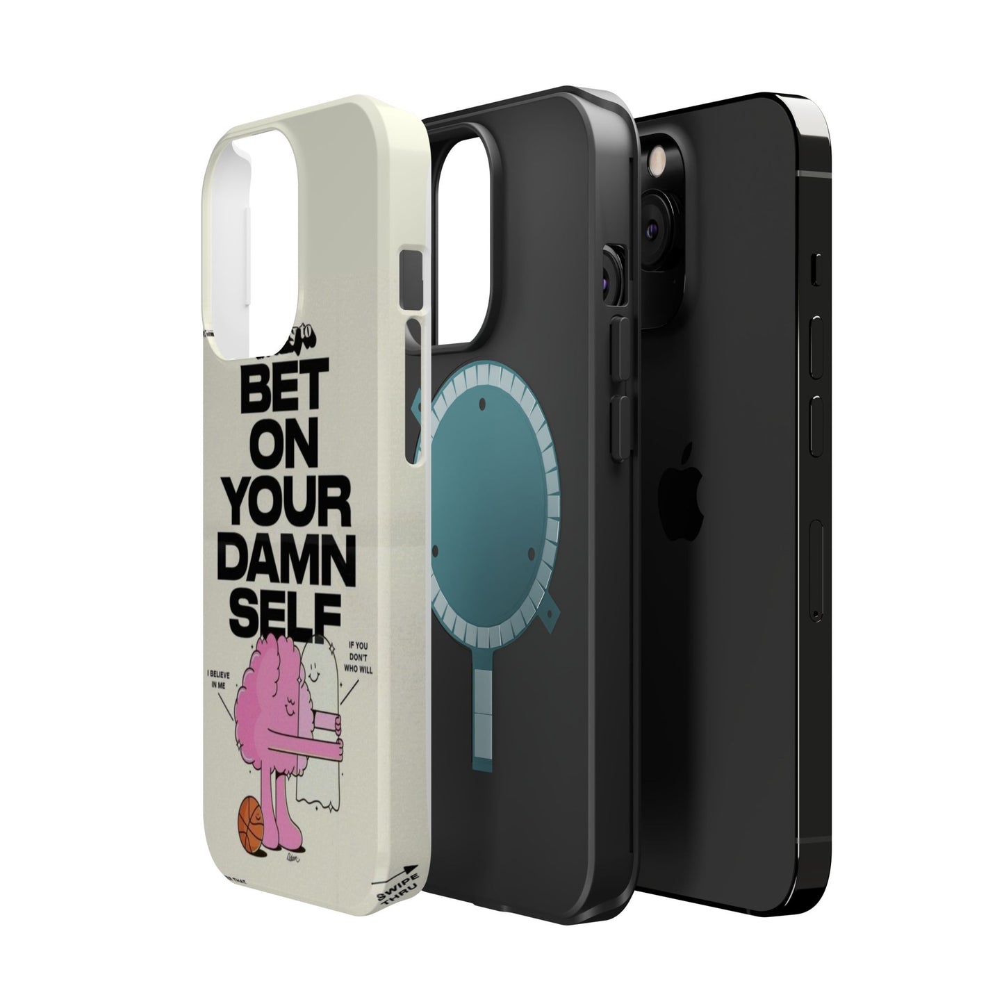 Magnetic Impact-Resistant Case — "Bet On Your Damn Self" Motivational Phone Cover