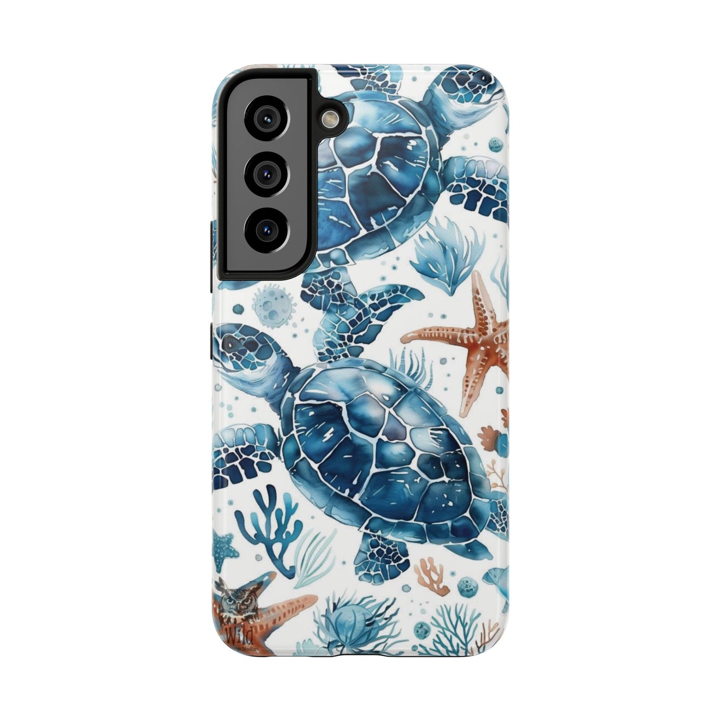 Sea Turtle Tough Phone Case — Blue Ocean Marine Life Protective Cover