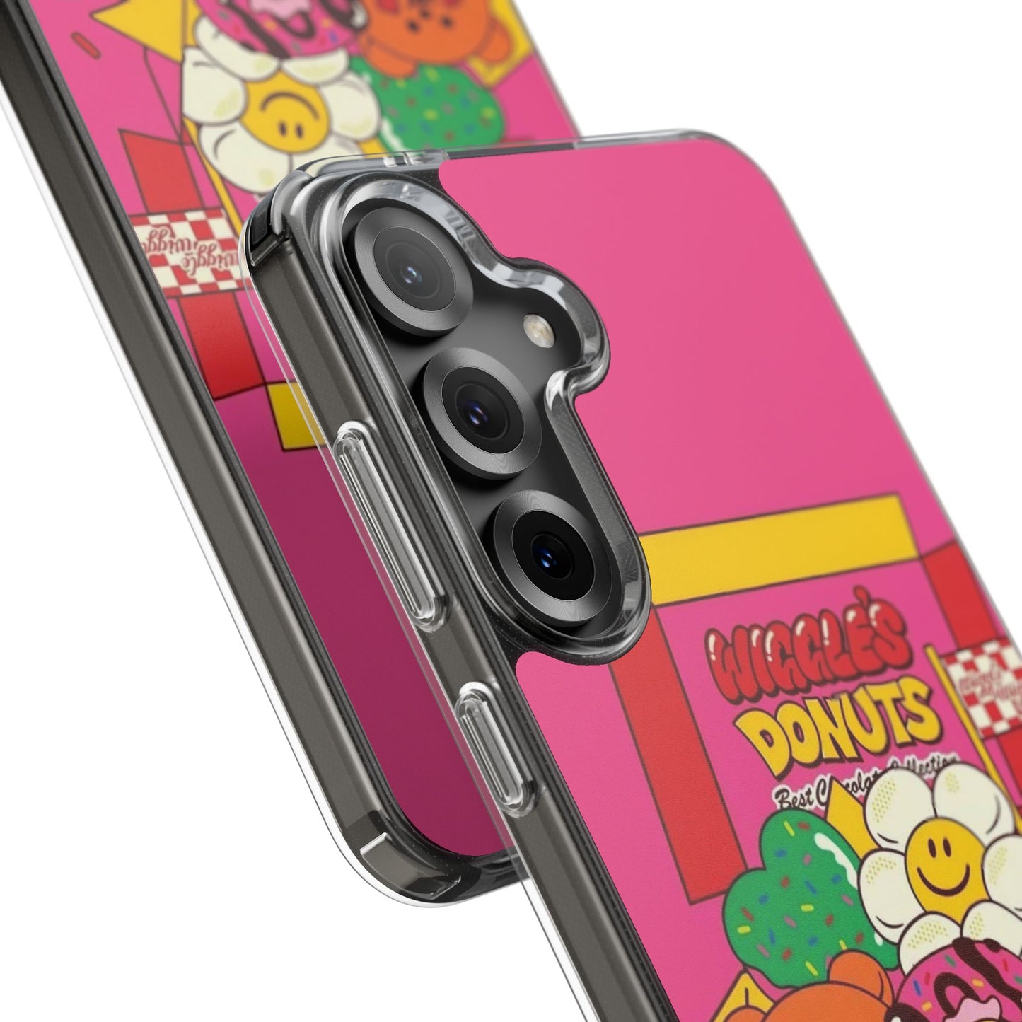 Donut Box Cute Phone Case — Clear Impact‑Resistant iPhone Cover with Smiling Donuts