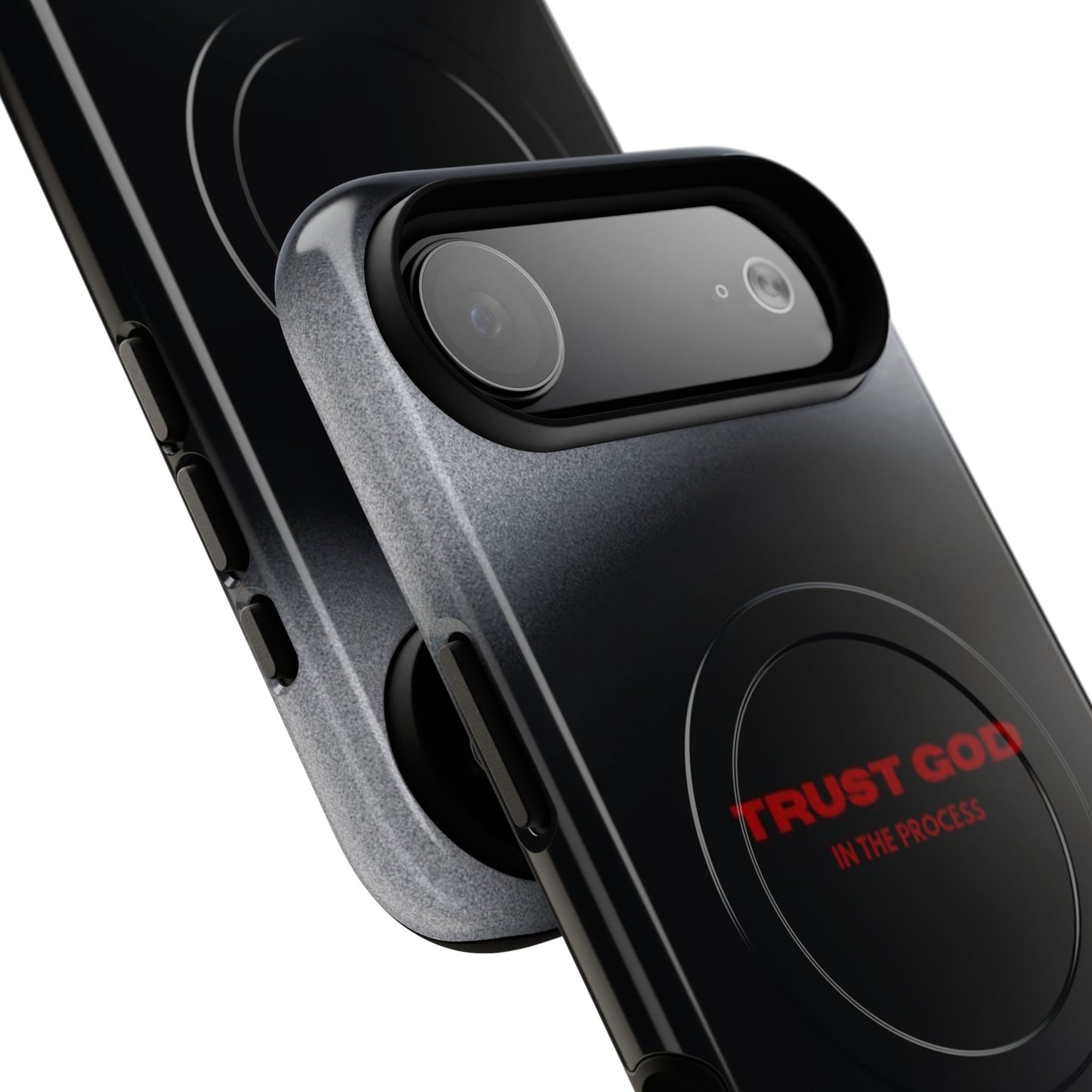 MagSafe Phone Case — "Trust God in the Process" Black Magnetic Tough Case