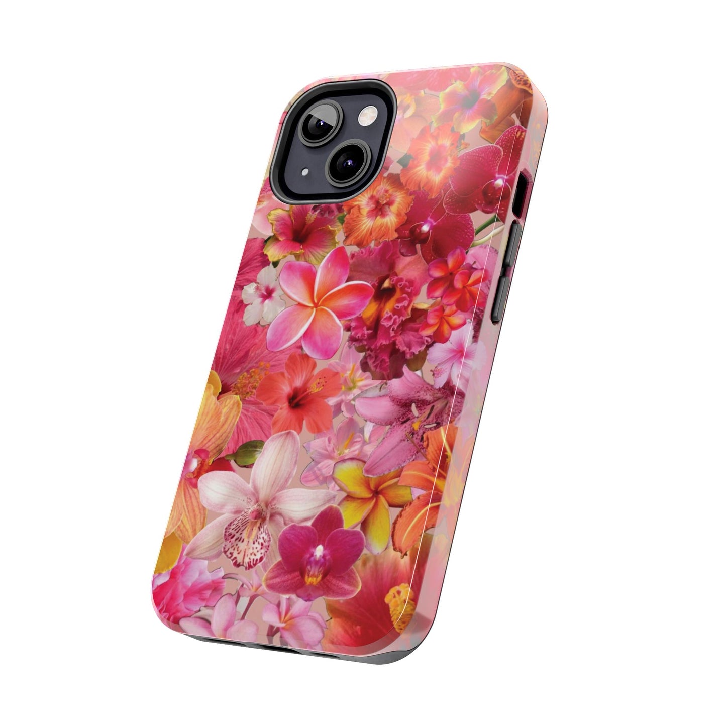 Tough Phone Case — Pink Tropical Floral Orchids Phone Cover