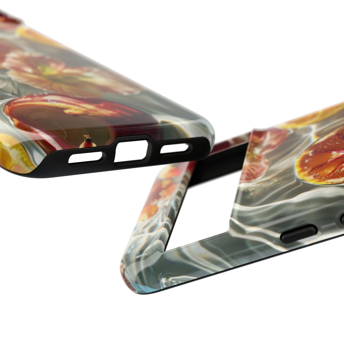 Citrus & Hibiscus Protective Phone Case – Summer Fruit Water Print Tough Case