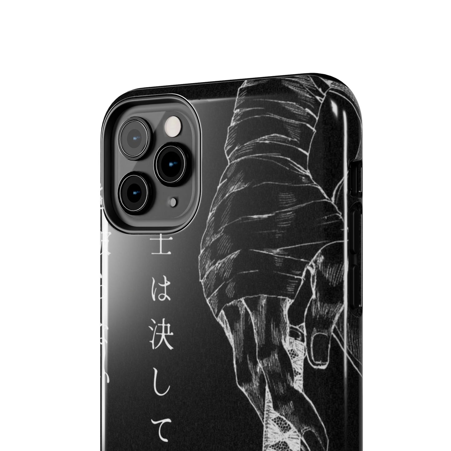 Samurai Vow Tough Phone Case — Black Katana Design with Japanese Text
