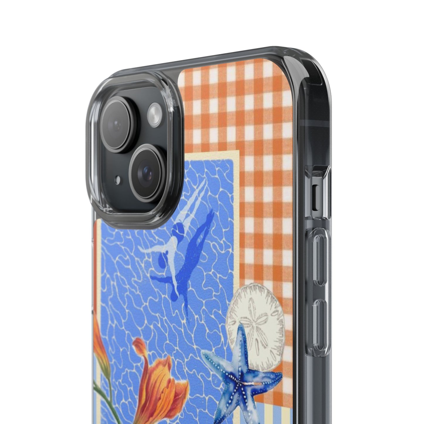 Floral Patchwork Clear Impact-Resistant Phone Case