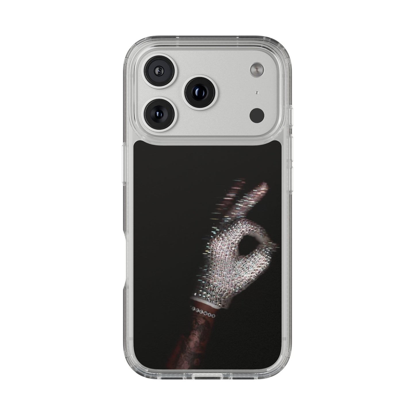 Diamond Glove OK Hand Clear Phone Case