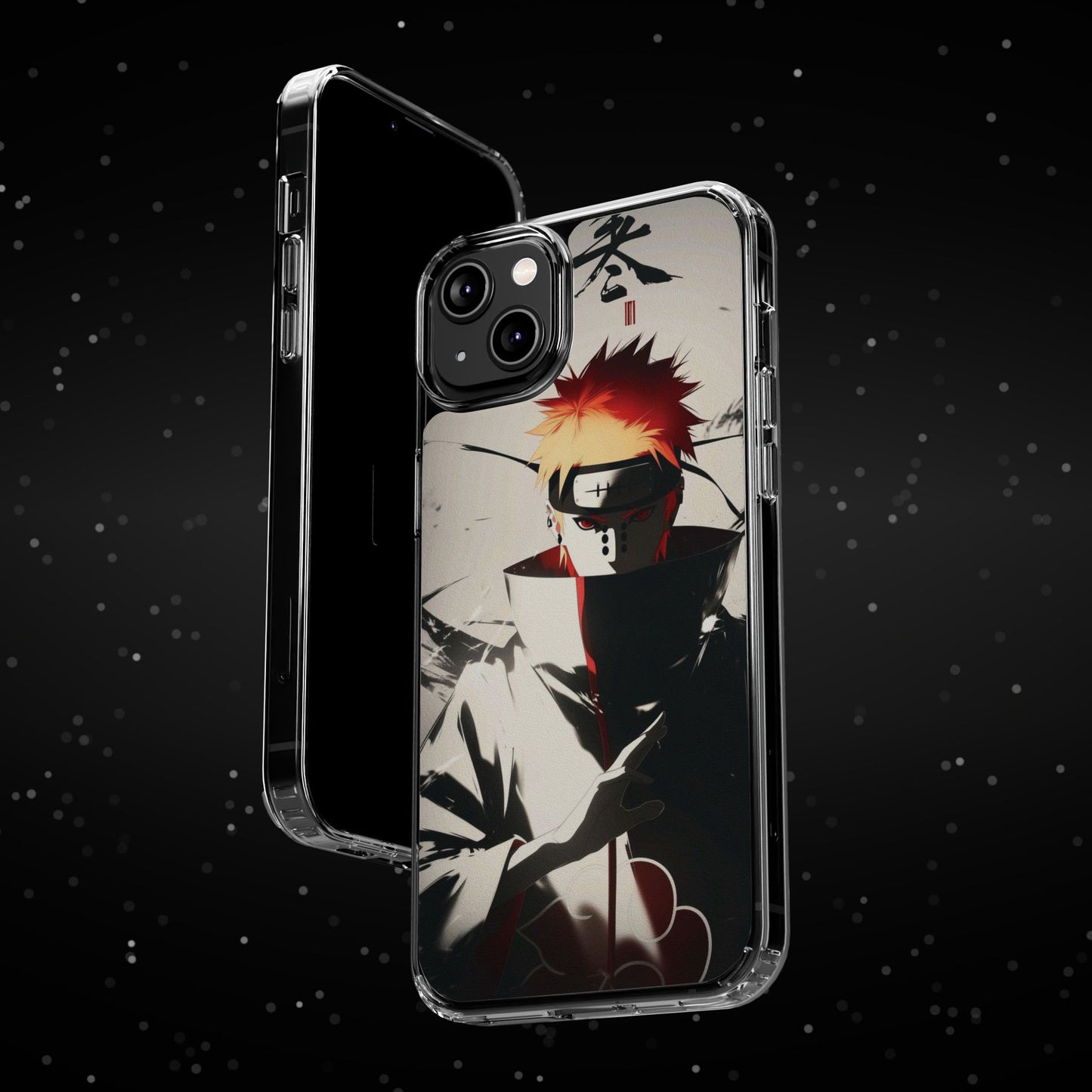 Clear Impact-Resistant Phone Case — Anime Akatsuki Shadow Design