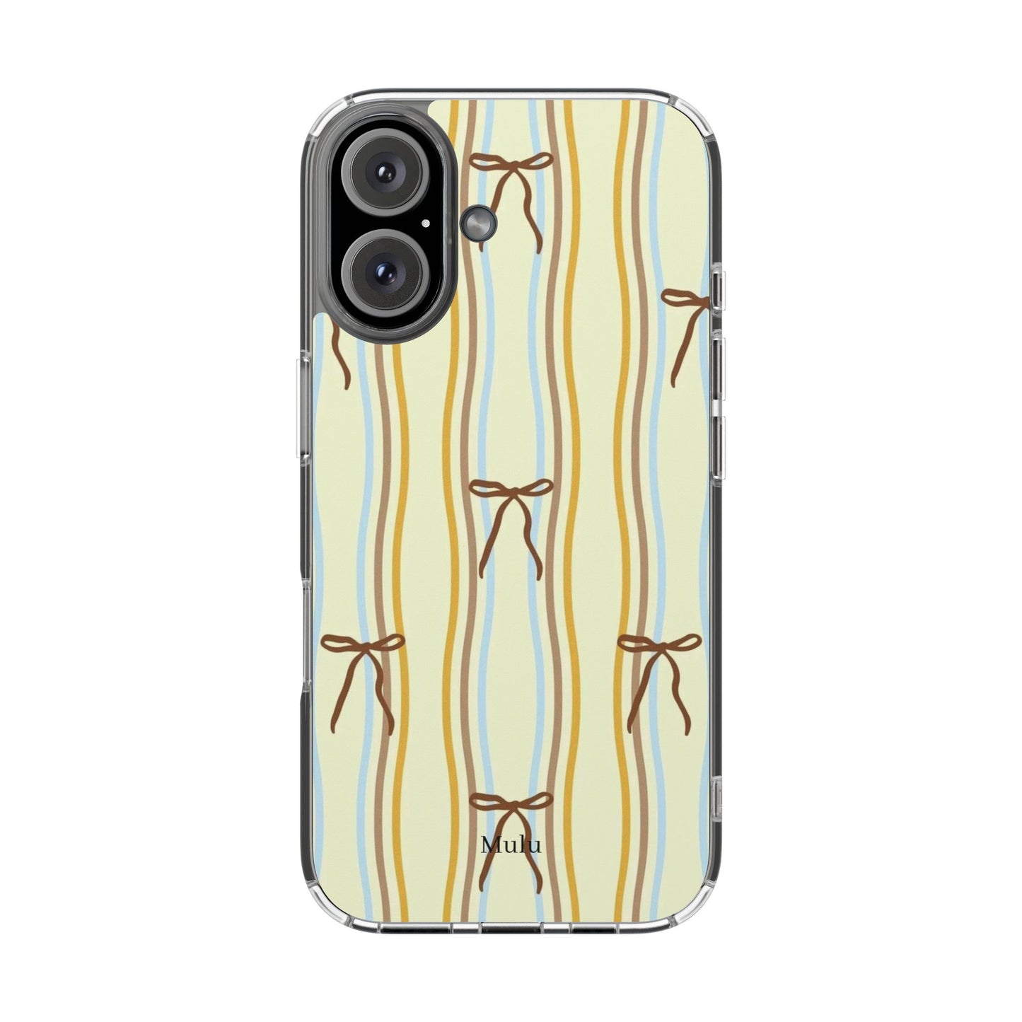 Ballet Ribbon Stripe Clear Impact Phone Case — Pastel Yellow Protective Cover