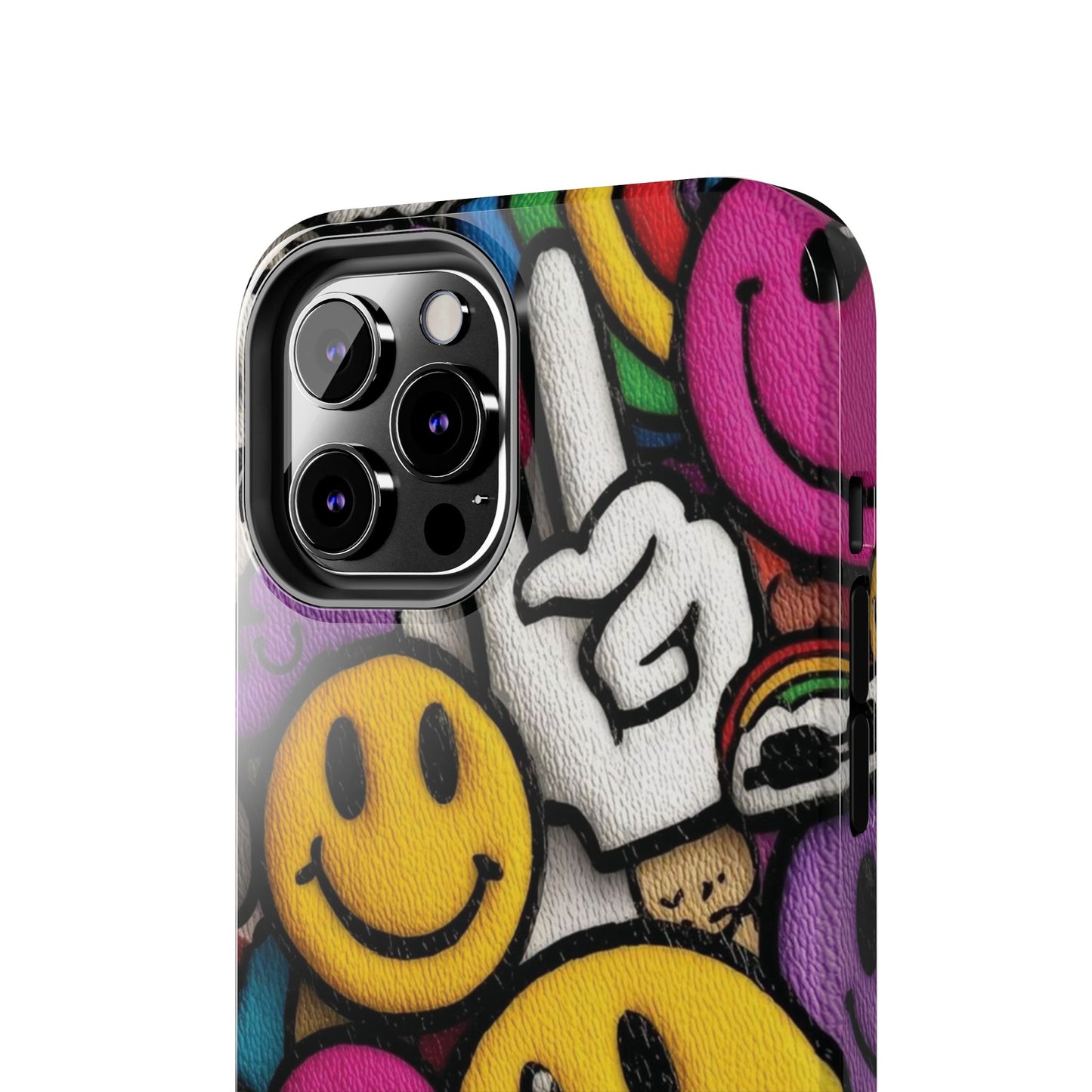 Smiley Graffiti Tough Phone Case – Colorful Urban Art Protection