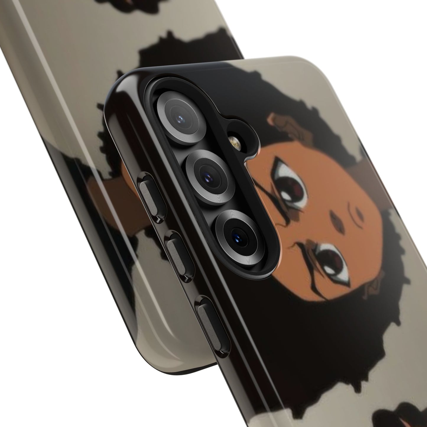 Tough Phone Case — Afro Anime Duo Face Design, Protective Shockproof Cover