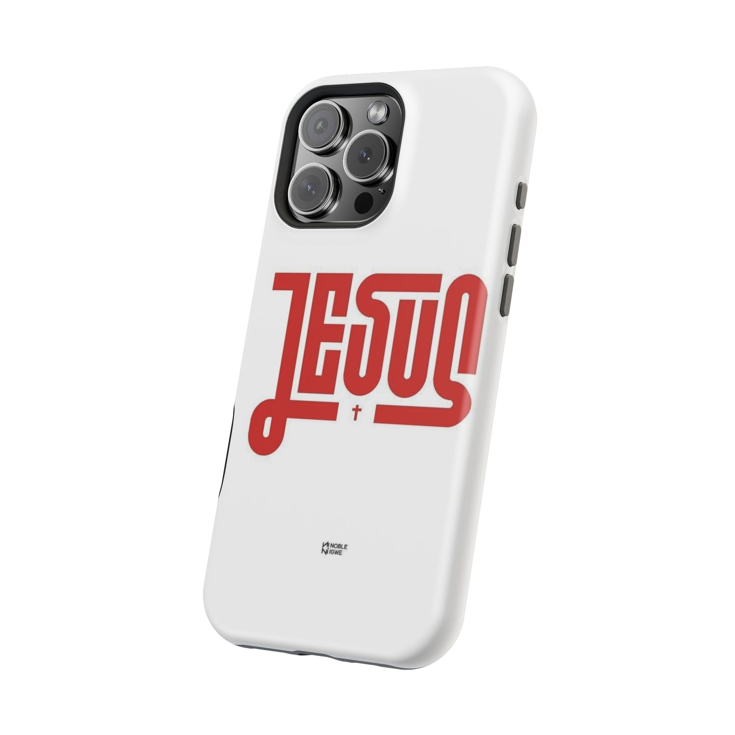 Jesus Magnetic Impact‑Resistant Phone Case — Bold Red Script Christian iPhone Cover