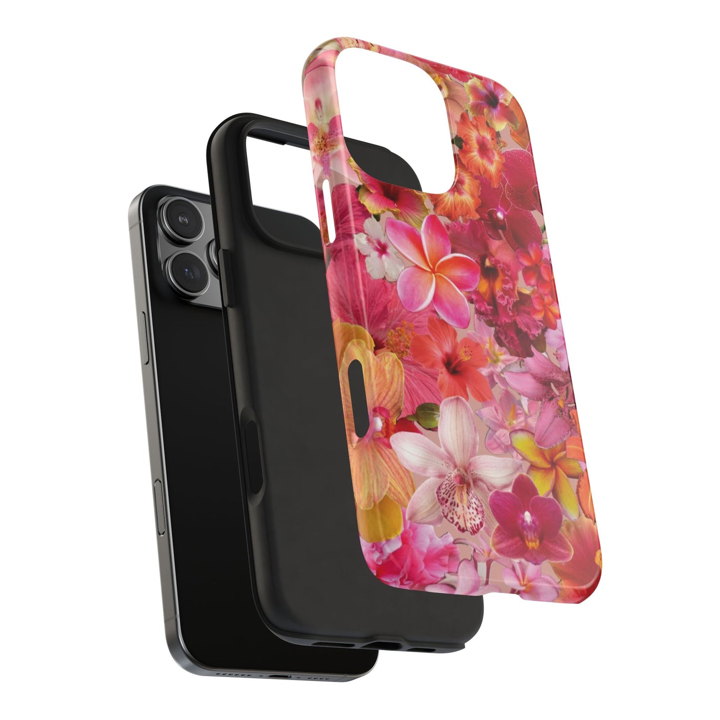 Tough Phone Case — Pink Tropical Floral Orchids Phone Cover